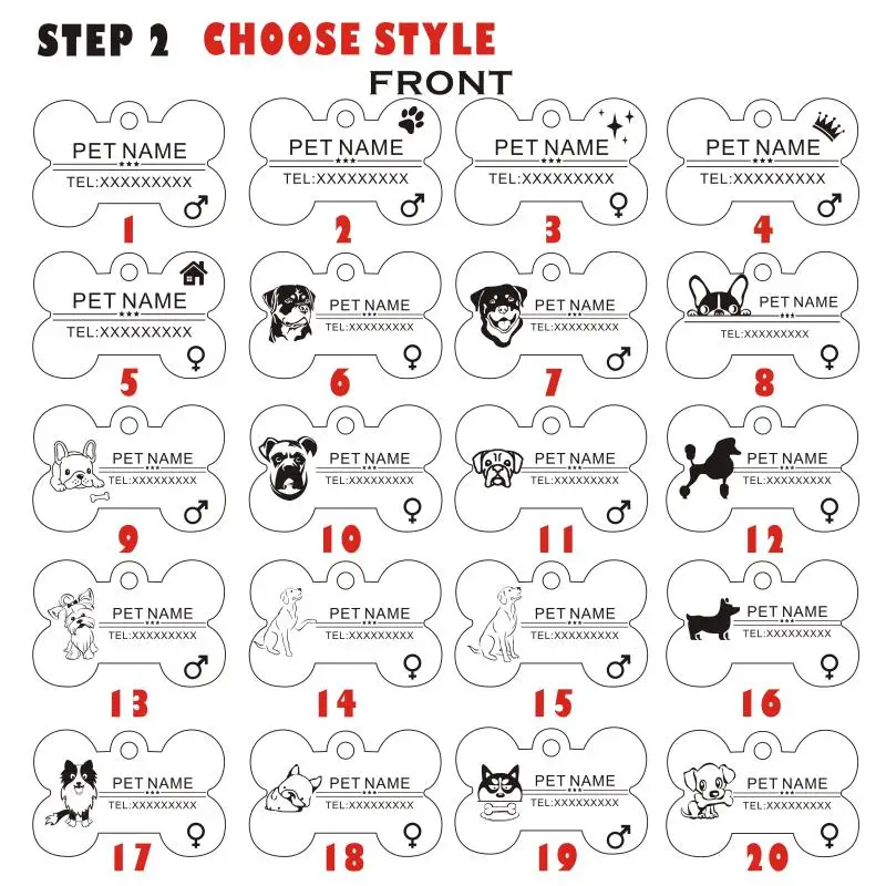 Personalized Pet ID Tag for Dog, Cat Nameplate, Address Number, Aluminum Collar Accessories, Free Engraving, 38mm