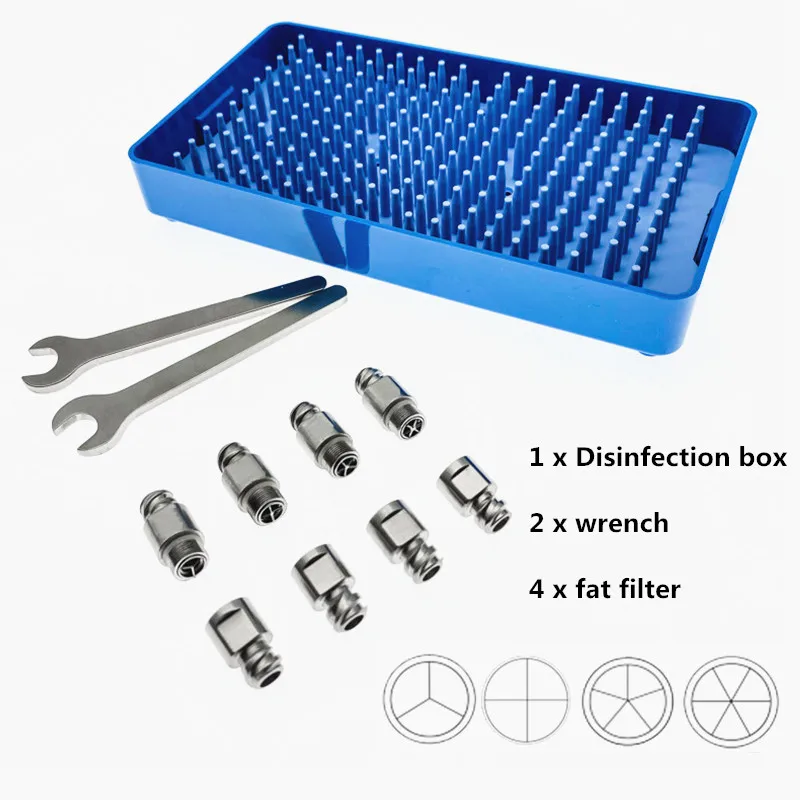 Nano fat filter set Fat grafting vacuum Liposuction needle converter with Sterilization box Medical science