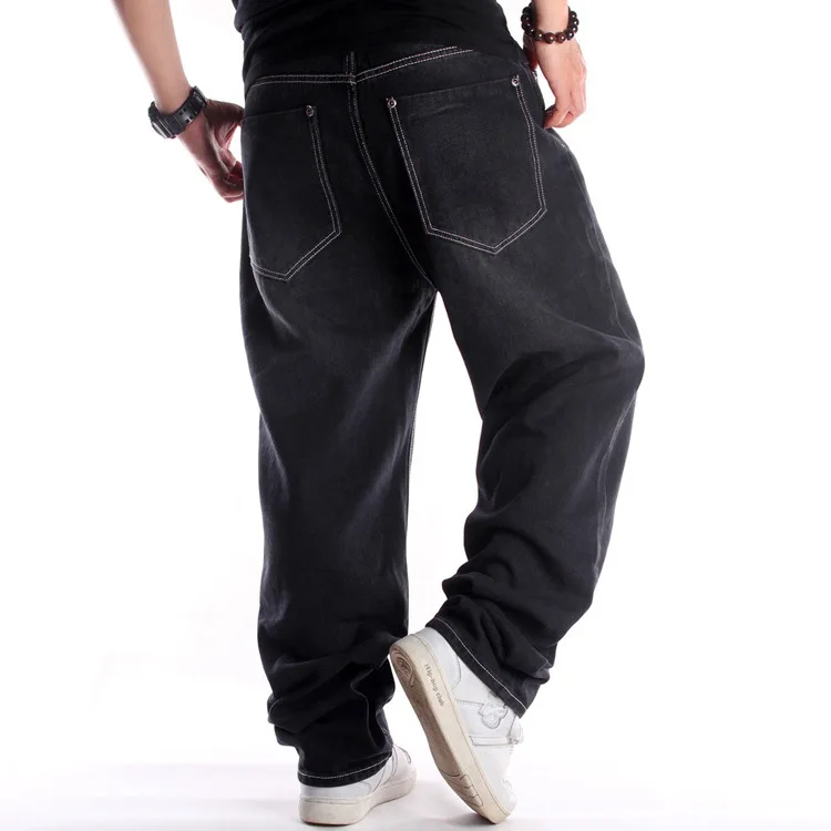 Big Size 70kg Mens Embroidery Oversized Jeans Hip Hop Loose Black Baggy Jean Trousers Man Rap Street Men Denim Punk Pants Hombre - Image 2