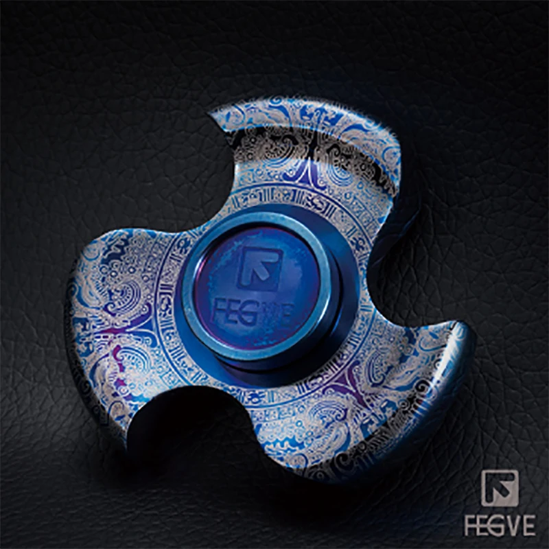 FEGVE MaYa Titanium Alloy Grilled Blue Fidget Spinner Hand Spinner Finger Spinner Metal  EDC Stress Handspinner Toys FG20