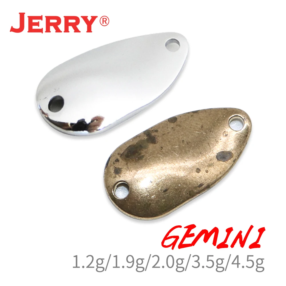 Jerry Gemini 50pcs 1g 1,8g 2g 3,5g 4,2g,4.5g Unpainted Blank Micro Trout Spoons Brass Metal Bait Pesca Blinker Spinner