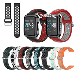Colorful Soft Silicone Breathable Watch Band Strap For Haylou LS02 Smart Watch Repleacement Sport Wristband Correa 20mm