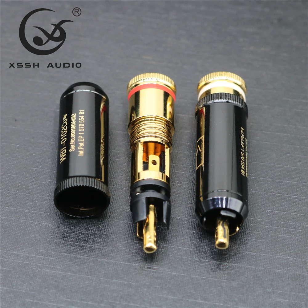 4 шт., разъемы RCA для аудио и видео, Hi-end HIFI XSSH OEM ODM DIY позолоченный ТВ-тюнер из чистой меди, штекеры RCA, выходные разъемы