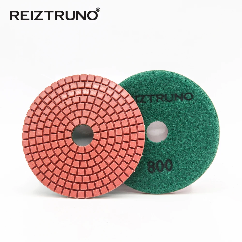 3 Buah Reiztruno 80Mm/100Mm/125Mm Bantalan Pemoles Berlian Merah untuk Batu Marmer, Granit, Alat Pemoles Kuarsa, Pemoles Basah