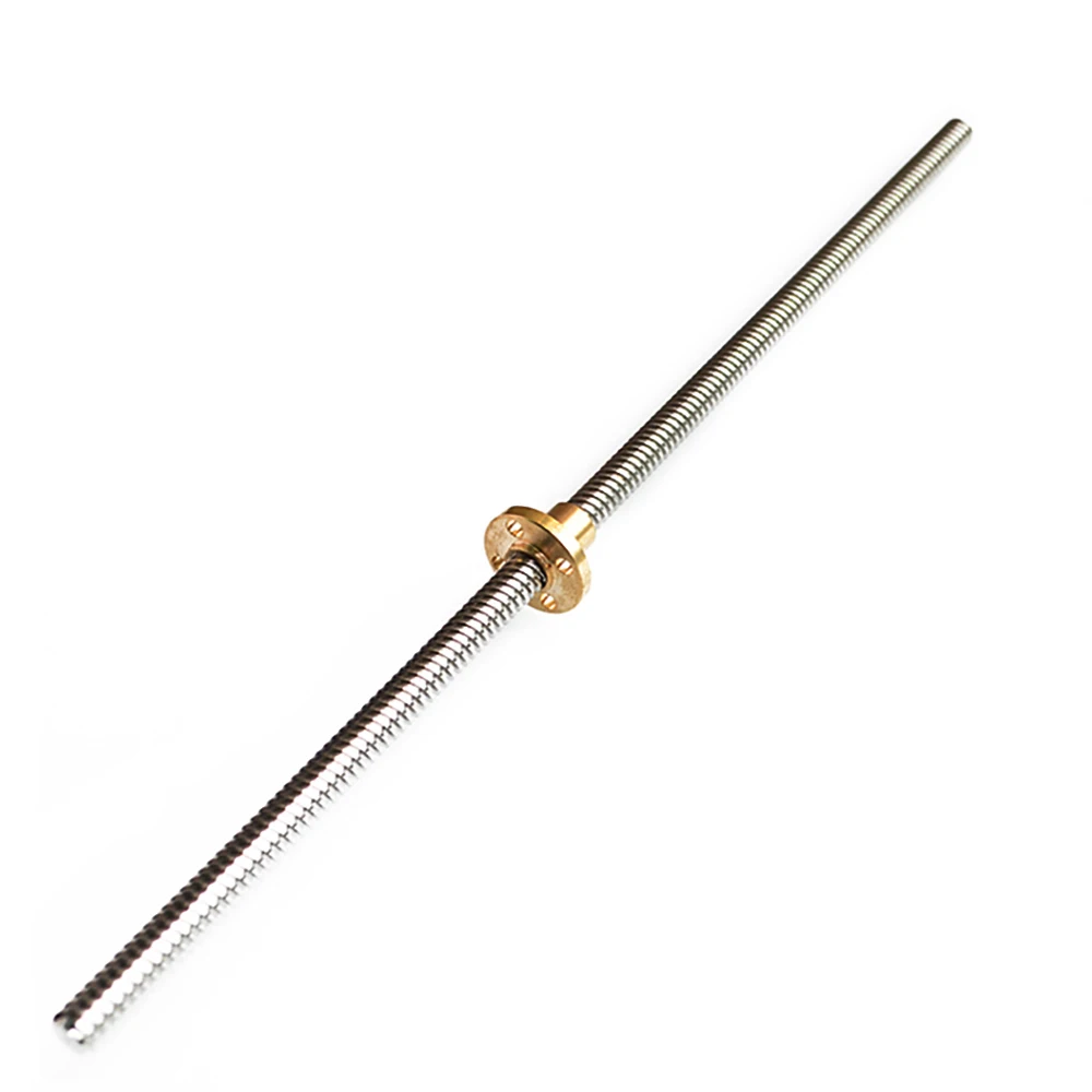 T8 Lead Screw 8mm Lead 2mm/4mm/8mm Pitch 2mm OD 8mm L 100 200 300 350 400 500 600 1000 1200mm With Brass Nut  For CNC 3D Printer