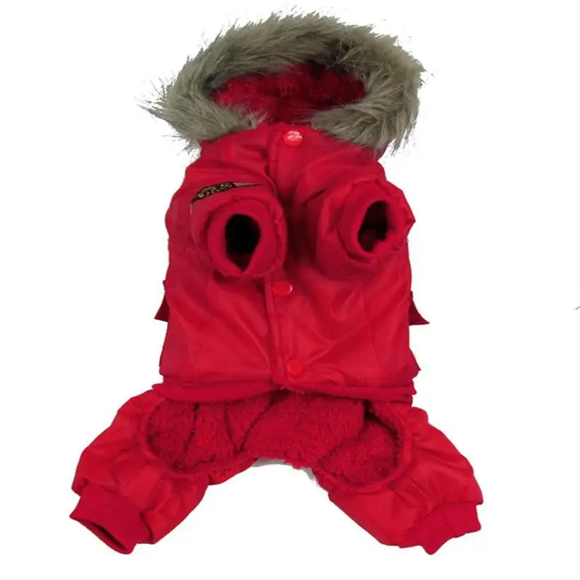 Mono impermeable con capucha para perro pequeño, abrigo de invierno de forro polar para Airman, traje de nieve para exteriores, para perro y gato