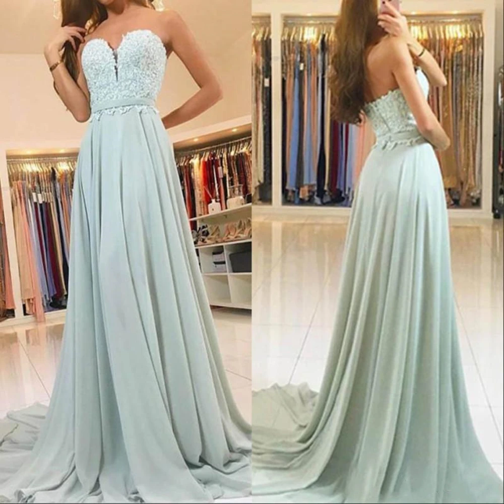 Elegant Chiffon A-line Bridesmaid Dresses Zipper Back Beaded Sweep Train Prom Dresses Formal Evening Gowns Vestido De Fiesta