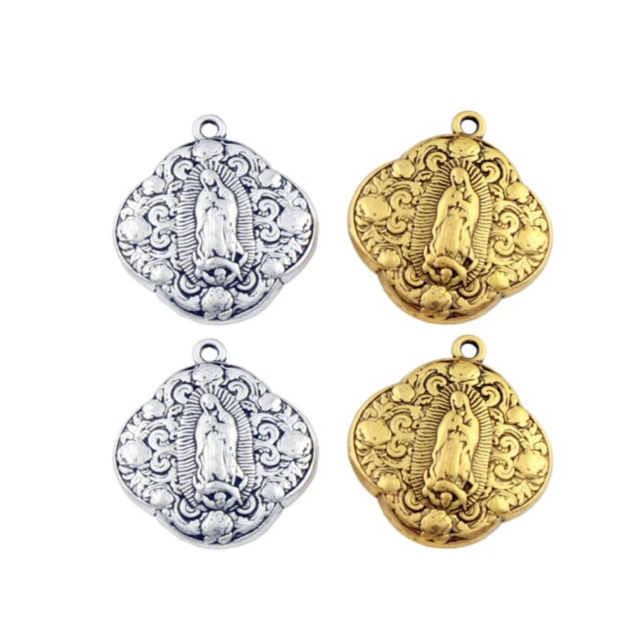 

20pcs Nuestra Senora De Metal Our Lady of Guadalupe Charm Beads Pendants L1789 Fashion Jewelry Findings Components