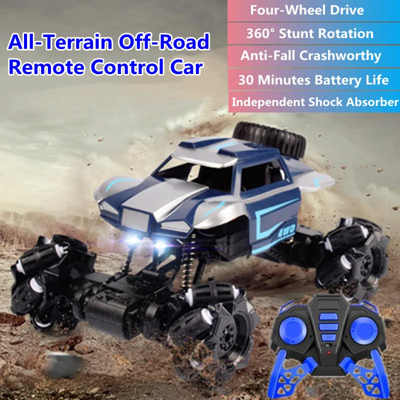 360 ° Rotation All-terrain High Speed Off-Road Remote Control Car 30Mins Independent Shock Absorber Anti-Fall Anti-Crash RC Car