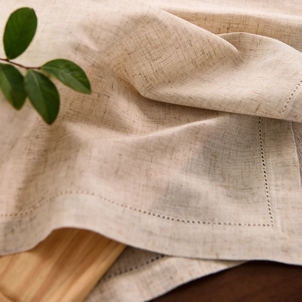 12 Stück Tischservietten für Hochzeit, Party, Abendessen, weiße Stoffservietten für Restaurant und Zuhause, Baumwoll-Leinen-Taschentücher in 4 Größen – Detail 20