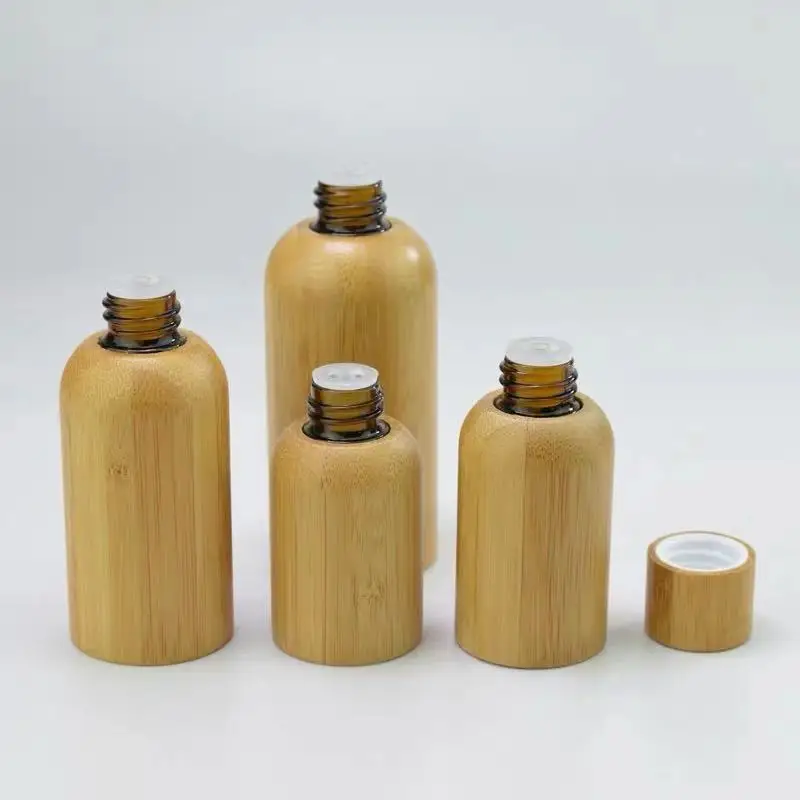 

essential oil bottle 15ml 30ml 50ml bottle glass bamboo covered empty perfume bottles small containers with lids