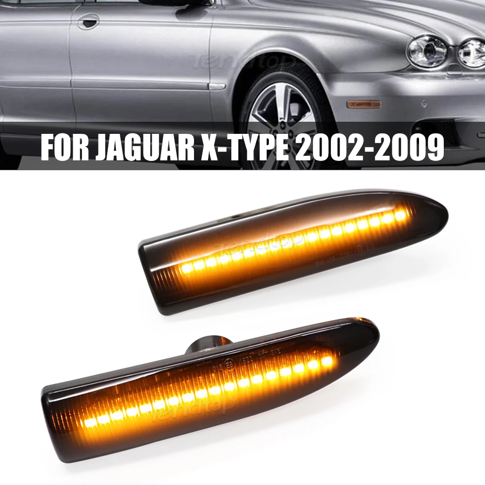 2pcs Dynamic Turn Signal Repeater Lamp Sequential Blinkers For JAGUAR X-TYPE 2002-2009 2003 2004 2005 Car Side Mirror Led Lights