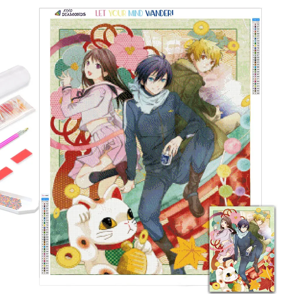 DIY 5D Diamond Painting Anime Noragami Picture Mosaic Full Diamond Embroidery Cross Stitch Set Home Decoration aлмазная mозаика