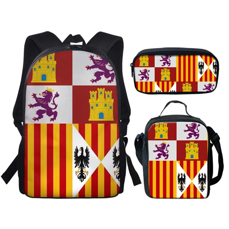 Mochilas escolares personalizables para adolescentes, niños y niñas, morral escolar suave con bonito estampado de banderas, 3 unids/set por Set