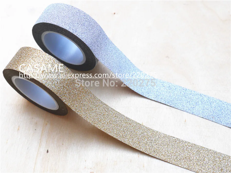 3Mx10 Korean Style totaly gold Glitter Tape Paper Scrapbooking Book Decor Self  Adhesive Stick Washi golden silver tapes