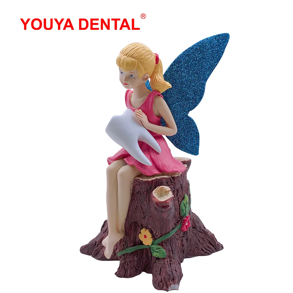 Dental Tooth Fairy Figurines Ornament Dentist Gift Clinic Office Desktop Sculpture Artcrafts Decoration Dentistry Gifts Supplies