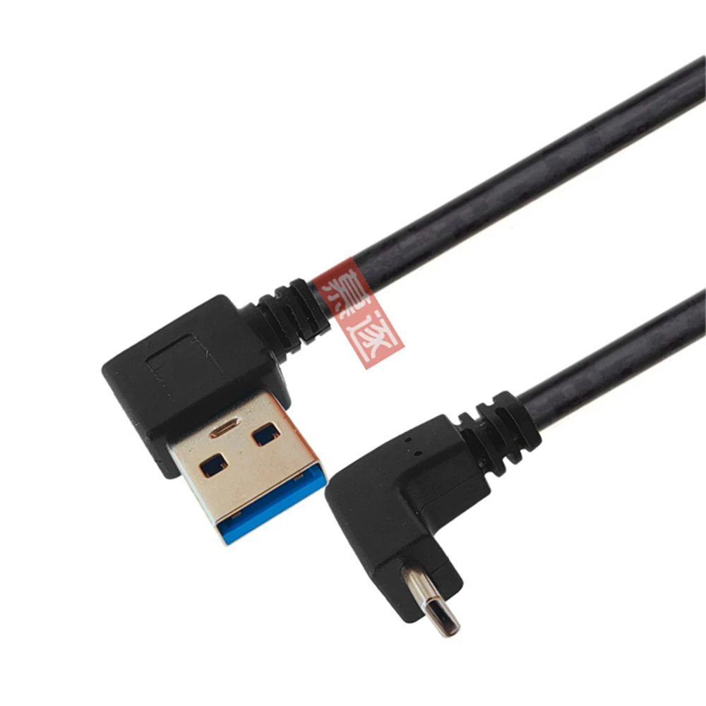 Rechten Winkel USB Typ C-Ladegerät-Kabel Schnellladung 90-Grad-Typ-C-Datenkabel für LG V40 V35 ThinQ V30 Q7 G7 G6 G5 1M