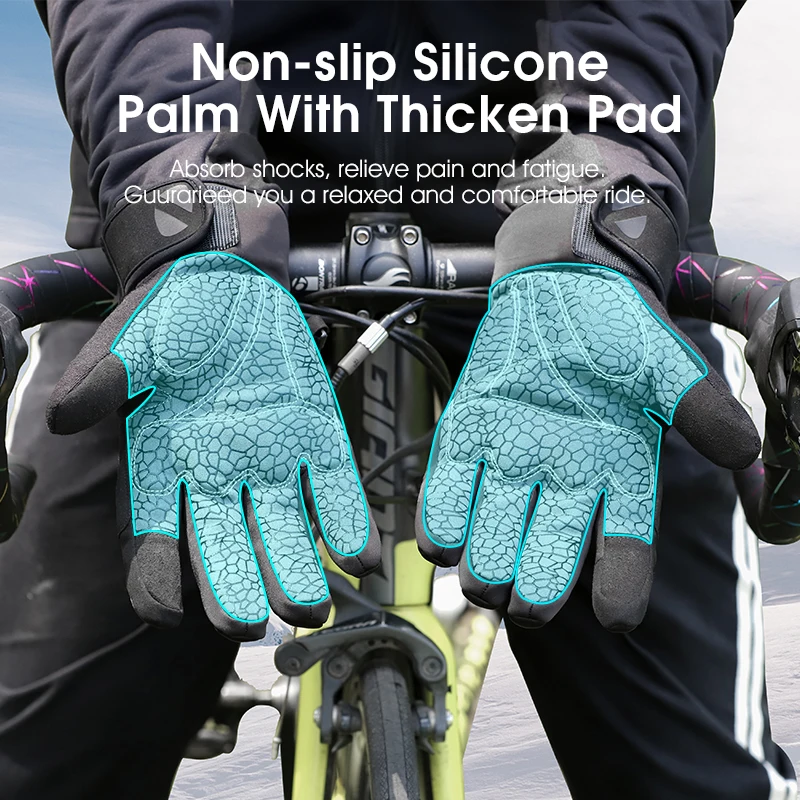 WEST BIKING Winter Bike Gloves Thicken Warm Touch Screen Men Women Cycling Gloves Sport Running Ski MTB Bike Motorcycle Gloves