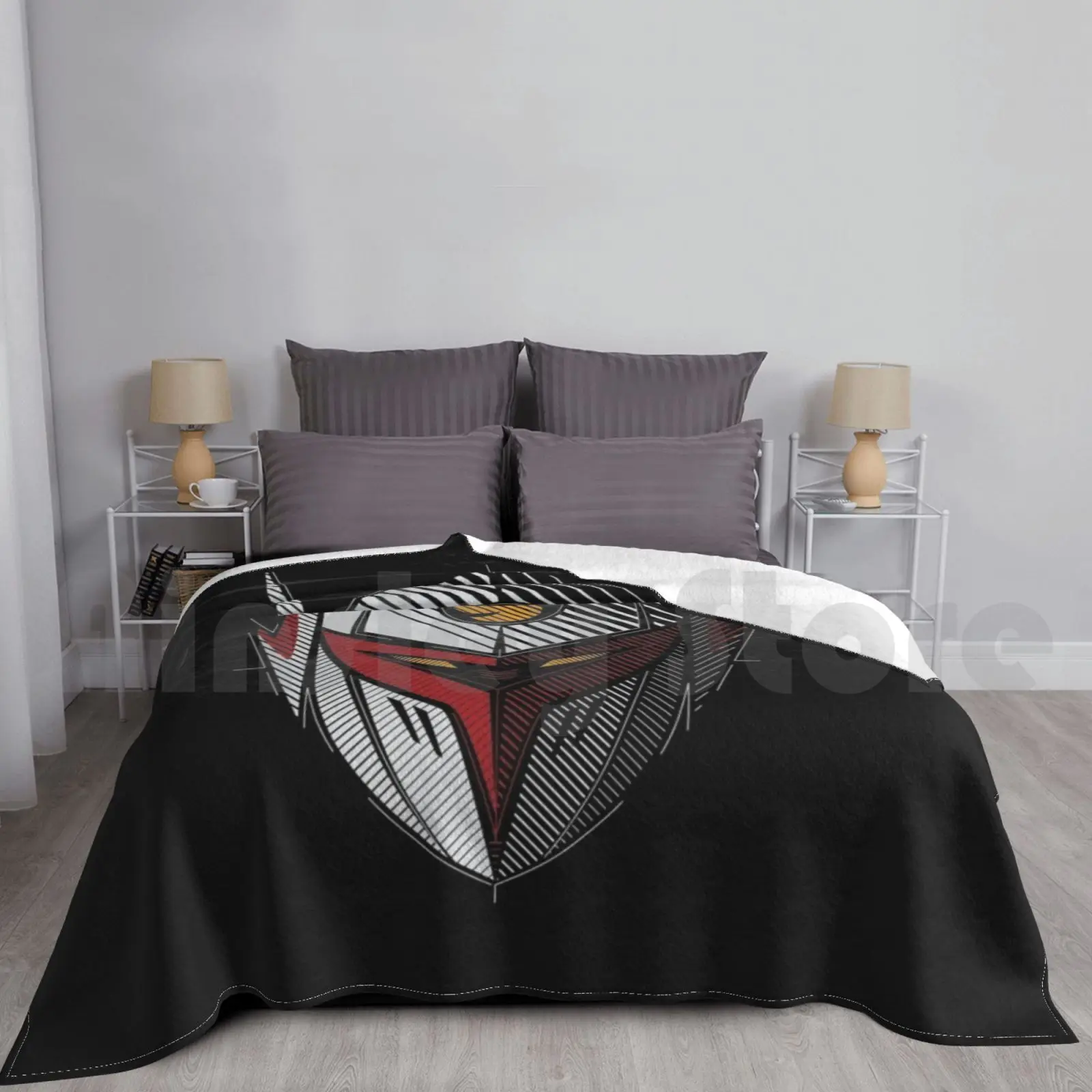 113b Tekkaman Head Blanket For Sofa Bed Travel Tekkaman Voltekker Andros George Tatsunoko Yexart Manga Anime