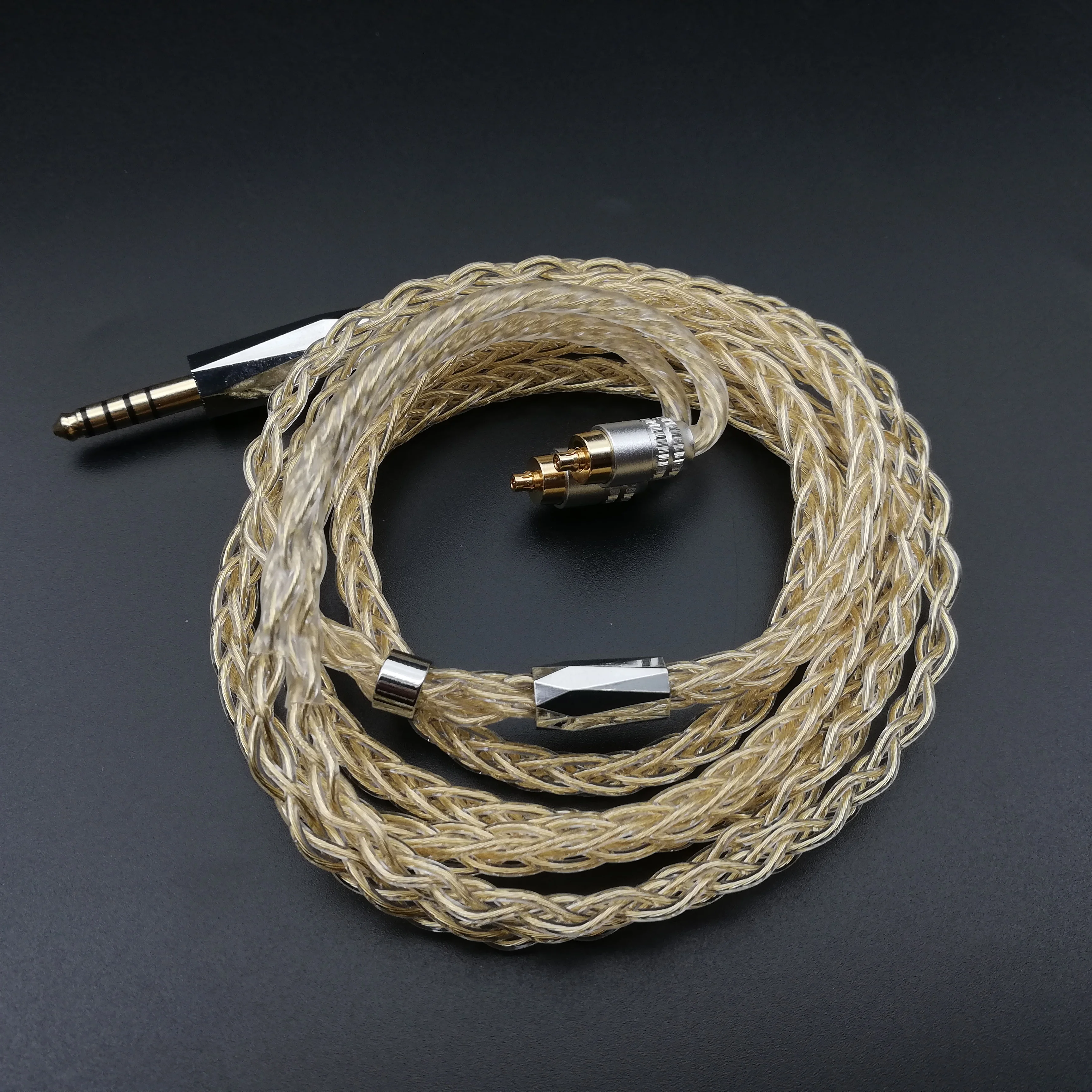 Oi classe 8 núcleo 5n prata pura dourado cabo do fone de ouvido cabo alta qualidade iem cabo atualização para mmcx 2pin0.78 ie300/900