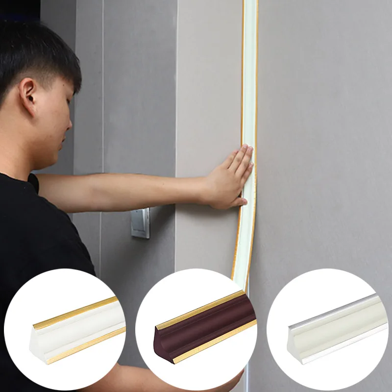 Self-Adhesive Ceiling Decor Strip, Living Room, NBR Foam, Inner Corner Line, Waterproof, Anti-Collision Ceiling Top, 1 m,