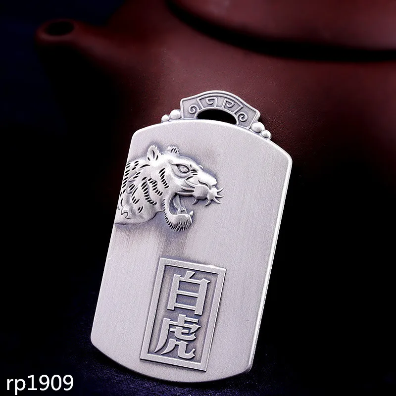 

KJJEAXCMY boutique jewelry 999 pure silver personality Taoist men's four animal beast pendant support test partr