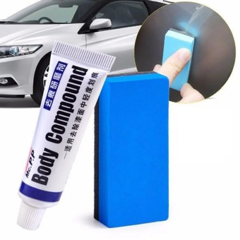 Car Body Compound Scratch Remover Eraser Paste With Sponge Brush For Car Paint Removal Side Of Mild Scratches