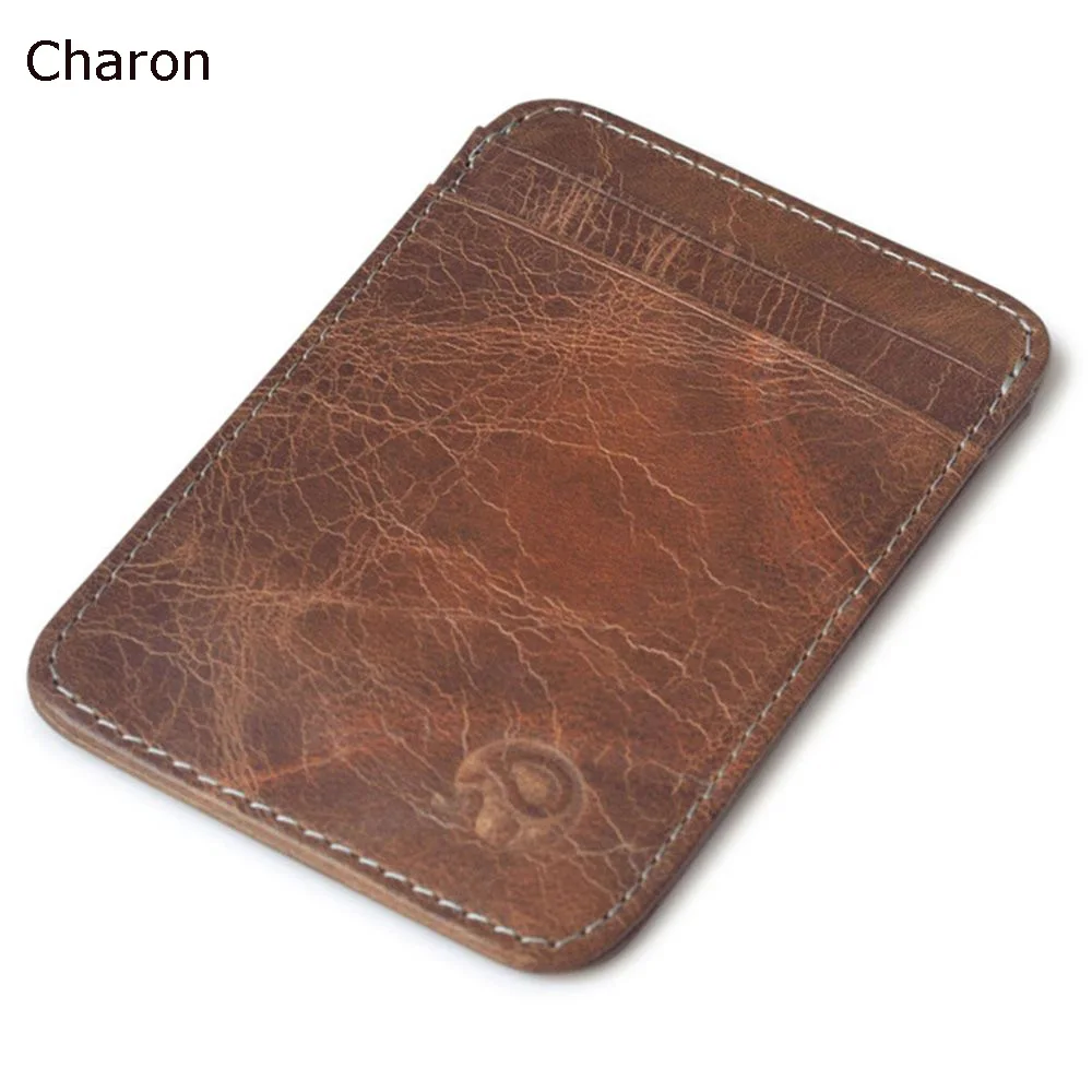 Genuine Leather Men Wallet Brown Coin Purse Small Mini Card Holder Male Wallet Pocket Thin Purses Money Bag Slim Wallet 2022 New