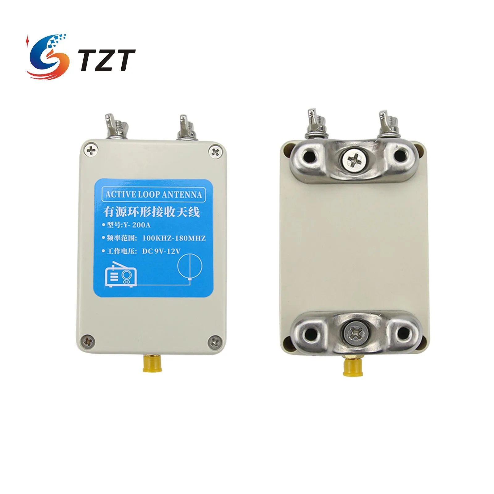 TZT Y-200A 활성 루프 안테나 단파 수신 안테나 100KHz-180MHz SDR 라디오 용 배터리 포함/미포함