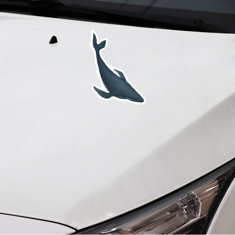 Cartoon Whale Swimming In The Sea PVC Decal Car Sticker Graphical Decal JDM Car Sticker DIY Car Styling Cover Scratch Waterproof