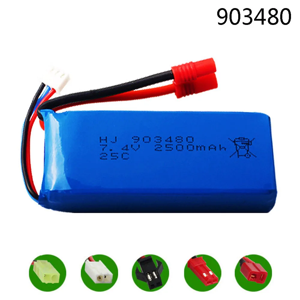 

7.4V 2500mAh 903480 Lipo Battery for Syma X8C X8W X8G RC Helicopter toy Battery 12428 12423 Car Parts 7.4V high capacity battery