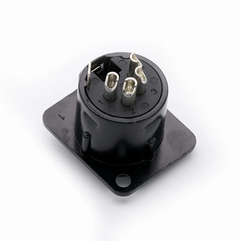 1PC XLR Chassis Connector, 4pins XLR Female Socket for Microphone/MIC, Panel Mount, Zinc Alloy Shell + Pure Copper Contacts
