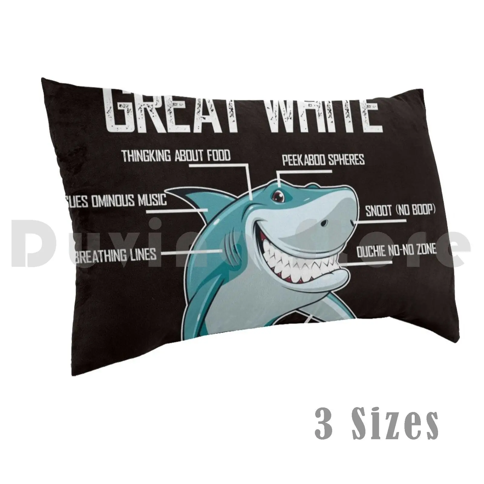 Anatomy Of A Great White SharkPillow case Anatomy Of A Great White Shark