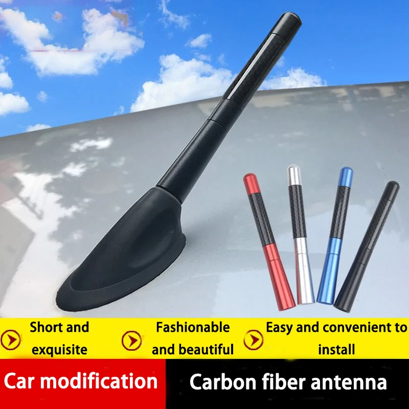 Carbon Fiber Short Radio Antenna for Ford Focus Fiesta Peugeot Mazda Citroen Opel Astra Skoda Toyota Corolla Car Styling