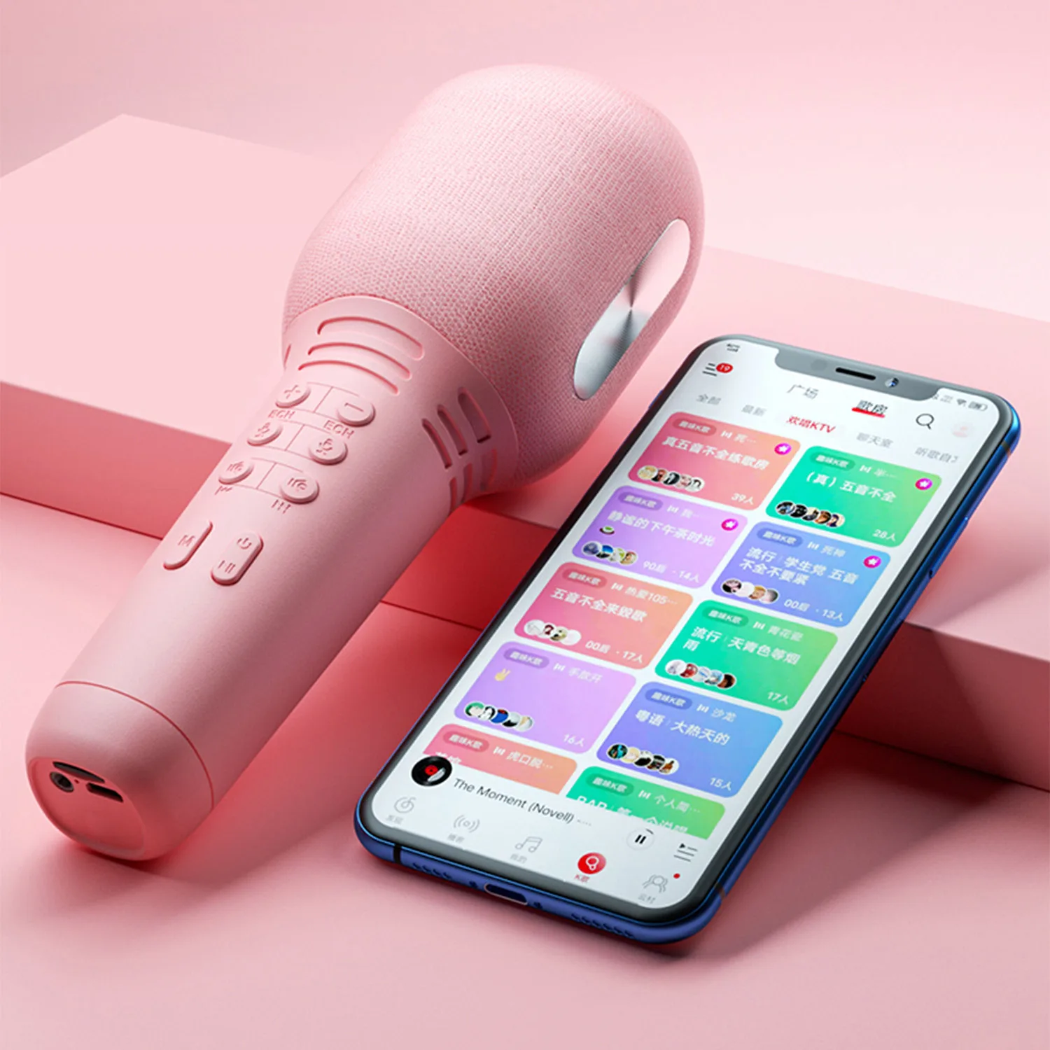 ميكروفون لاسلكي بلوتوث K9 كاريوكي يده مع مكبر صوت بلوتوث 5.0 صدى مكبر الصوت الموسيقى اللاسلكي Mikrofon