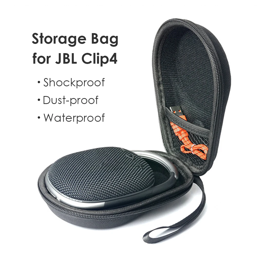 Estuche de transporte duro EVA para JBL Clip 4, compatible con Bluetooth, altavoz a prueba de golpes, impermeable, bolsa de almacenamiento protectora de viaje