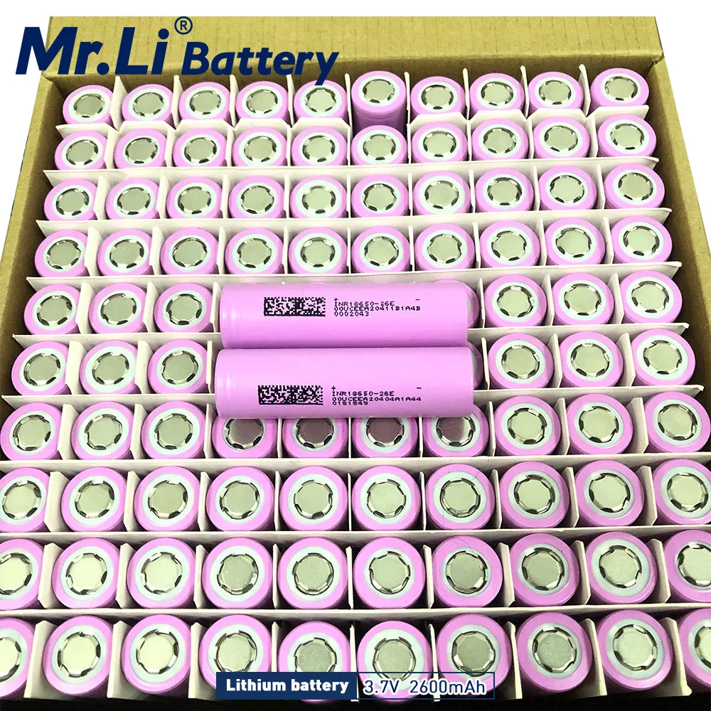 Mr.Li 100PCS 3.7V Li-Ion Lithium Rechargeable Battery Cells 1800mah 2500mah 2600mah 2900mah 3000mah For DIY Battery Pack