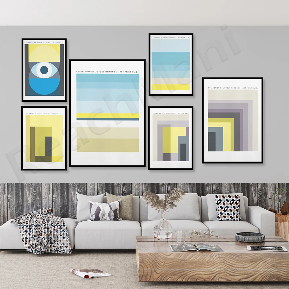 Bright and vivid contemporary abstract art posters, 