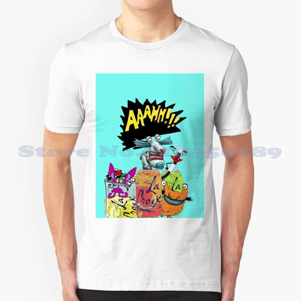 Ahh! Real La Croix 100% Cotton T-Shirt Ahh Real Monsters Ublina Krumm Cartoon Cat Dog Doug 90S Ren And Stimpy La Croix Fan Art