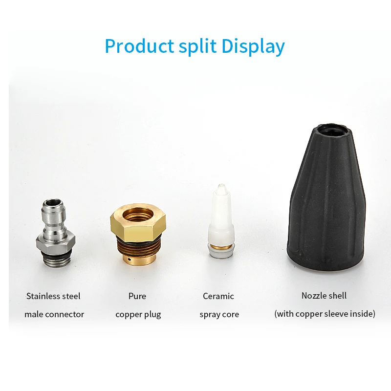 High Pressure Spray Nozzle Water Cleaning Brass Rotating Dirt Blaster Turbo Nozzle for High Pressure Car Wash Accessory