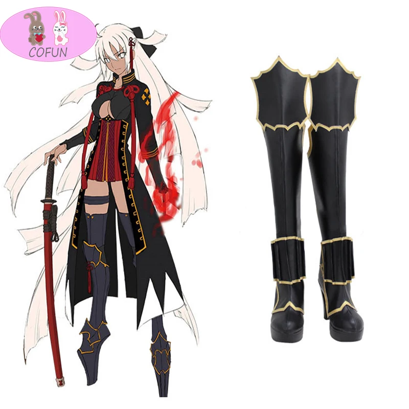 

COFUN Anime Boots FGO Fate Grand Order Cosplay Shoes Okita Souji Costume Shoes