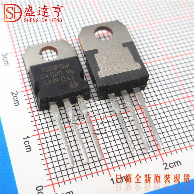 10Pcs/Lot STP55NF06 P55NF06 55A60V TO-220F DIP MOSFET Transistor  NEW Original In Stock