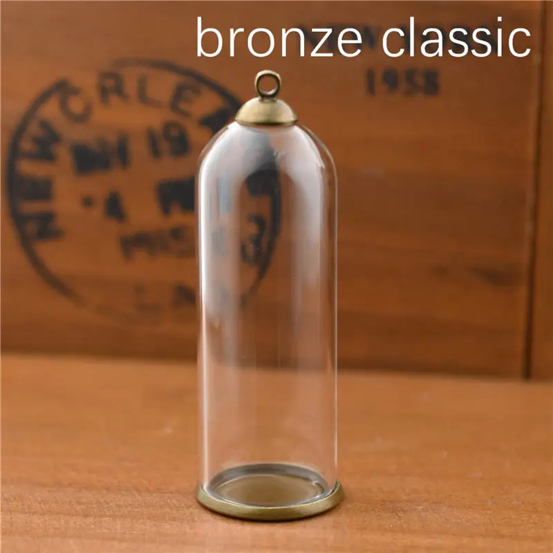 5set 50*18mm hollow glass tube with setting base beads cap set no filler glass bottle glass vail pendant fashion DIY accessory