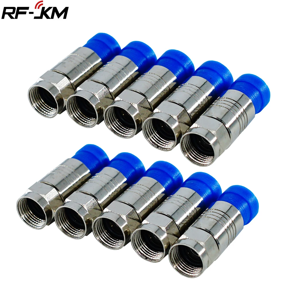 

10pcs RG6 compression connector f connection waterproof coaxial cable compression tool