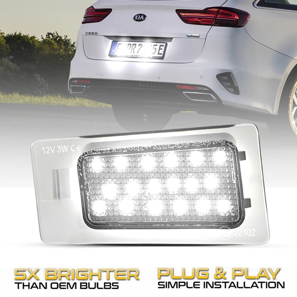 2x LED License Plate Light Number Lamps For Hyundai Solaris HCR/Elantra MD/Avante Kia Ceed /Cerato/Forte/KX3 925011M400