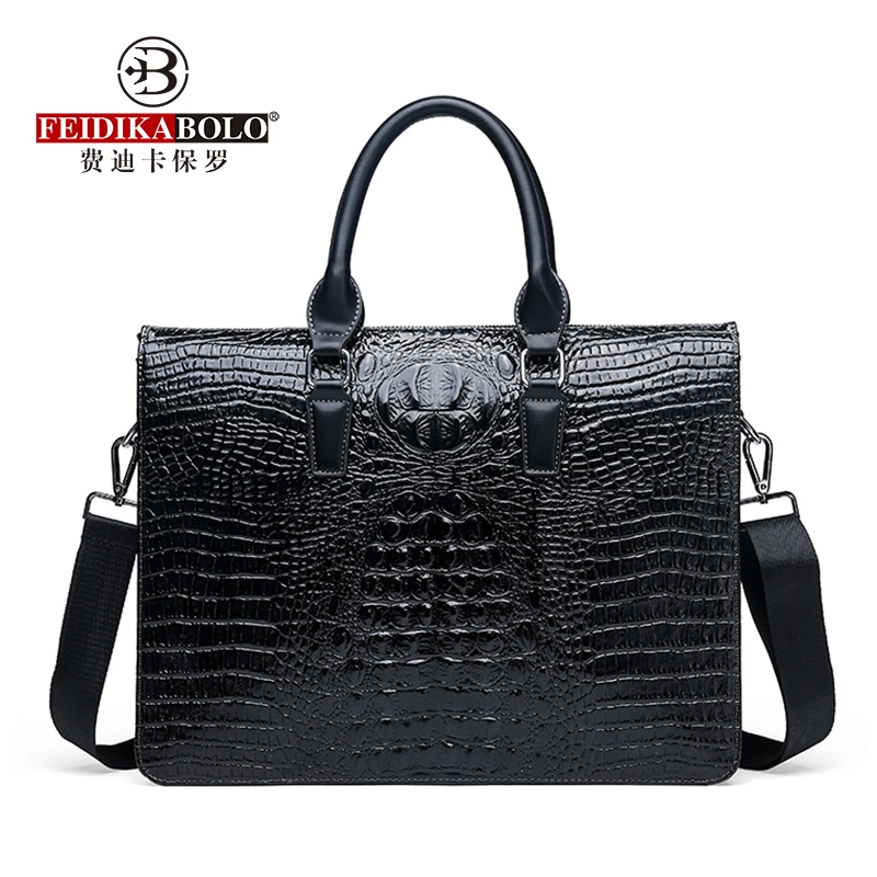 Alligator Pattern Fashion Briefcase Bag for Men Bag Man Business Shoulder Bags for A4 Documents PU Leather Man Handbags