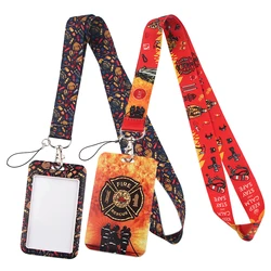 DZ1609 Firefighter Lanyard Credit Card ID Badge Holder Key Ring gadgets for men Travel Bank Bus Cool Card Cover Keychain