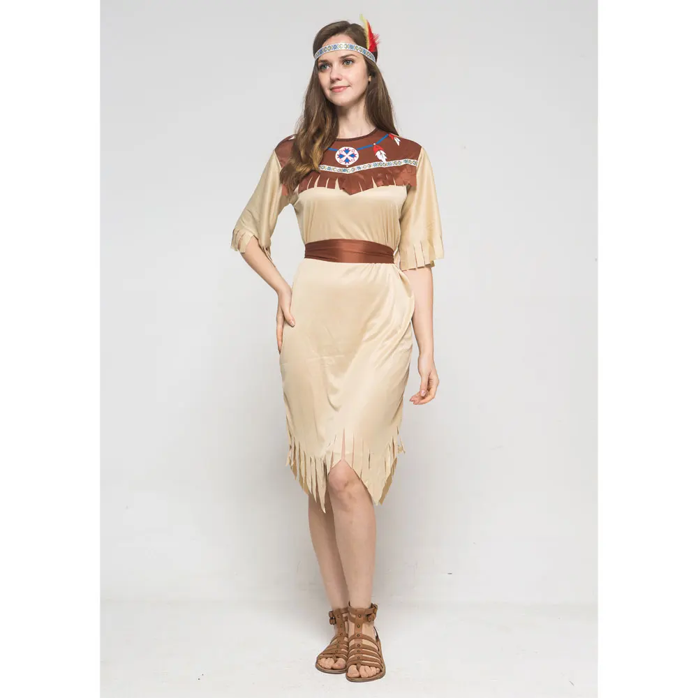 Umorden Coppia Adulta Indiano Nativo Cosplay Fancy Dress Donna Uomo Primitivo Uomo Caveman Costume Nappa Costumi di Halloween WSJ810