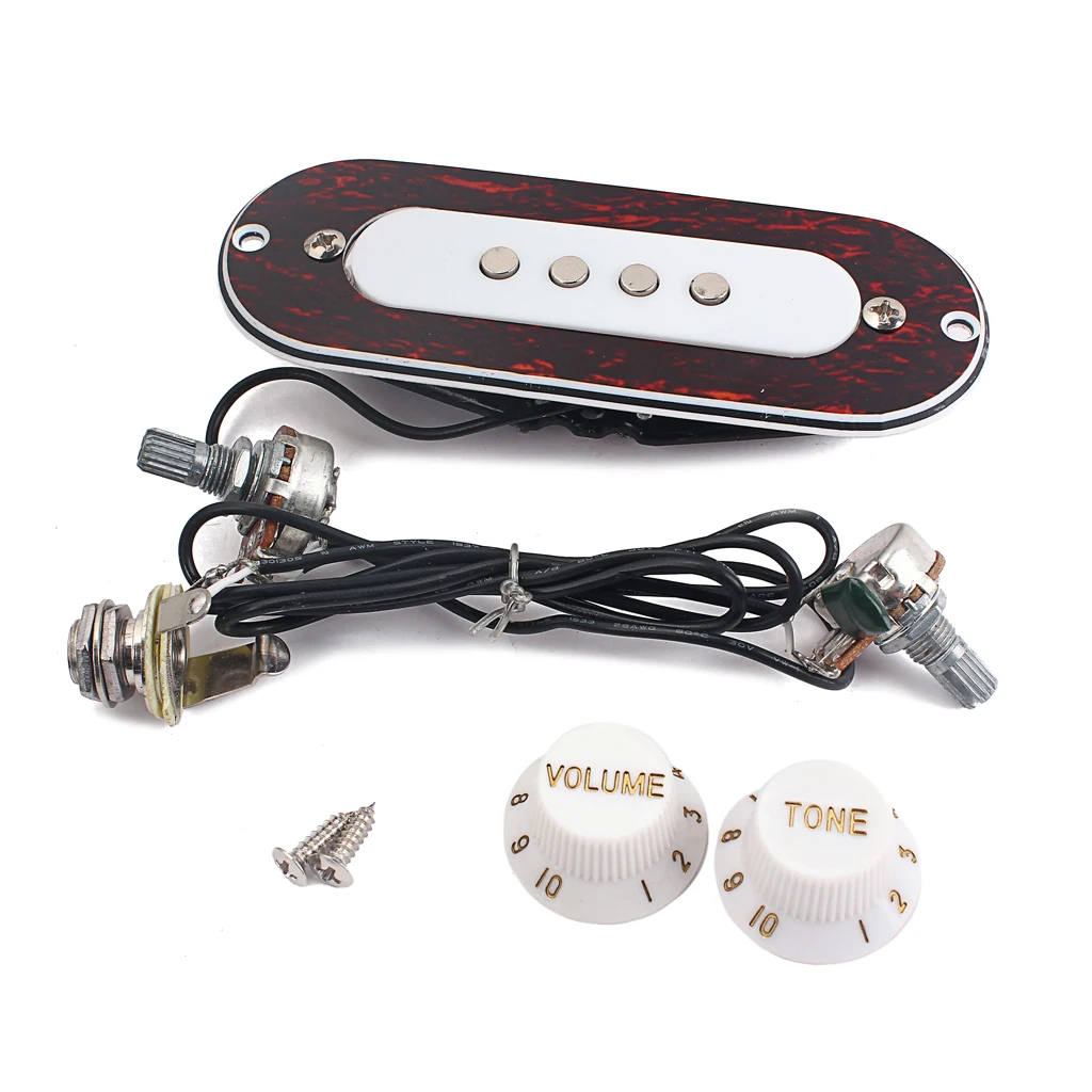 Tooyful 1 Set Prewired Guitar Sound Hole Pickup with Tone&Volume for 4 String Acoustic Cigar Box Guitar