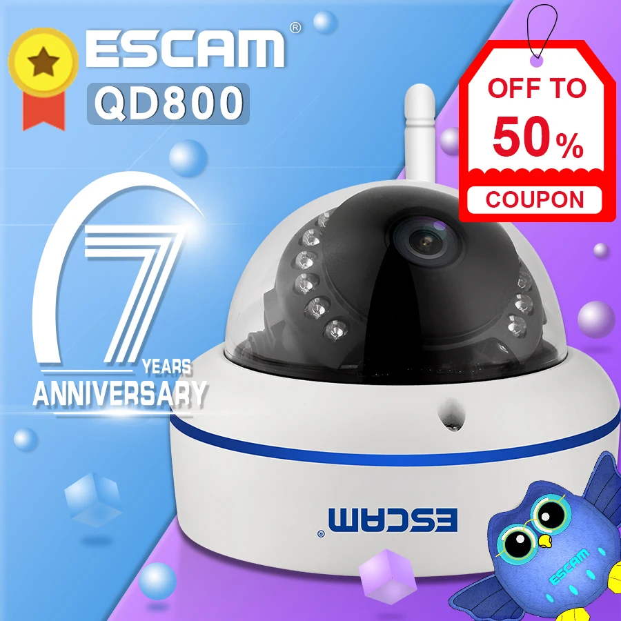 ESCAM Speed QD800 WIFI 2.0MP ONVIF FHD 1080P P2P Private Cloud Waterproof Security WiFi IP Camera